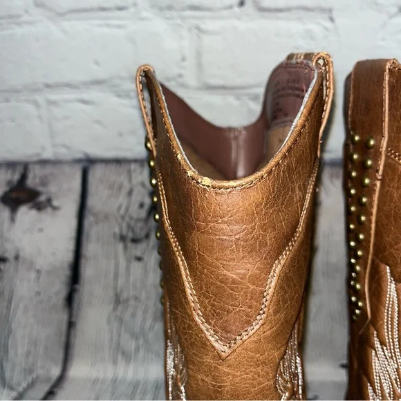 Vintage Women’s Brown Western Embroidered & Studded Cowboy Boots Size 8.5 - Picture 13 of 16